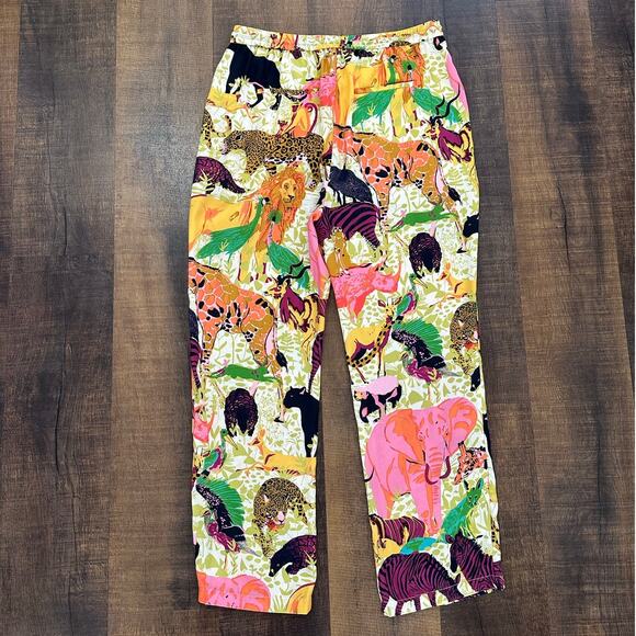 J.Crew Drapey Ratti Safari Print Wide Leg Pants Women’s Size 8 - Picture 6 of 9